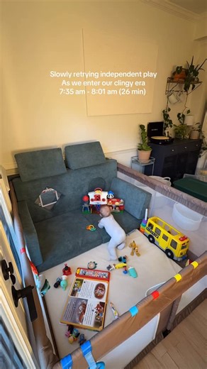 Em Haggarty on Instagram: "It’s been a struggle lately as he enters his clingy era 😭😭 hoping the toy rotation and lots of encouragement and reinforcement helps him get back into his independent play!"