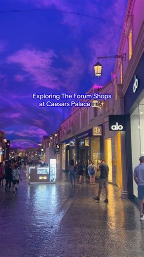 A little POV stroll through The Forum Shops at Caesars Palace — one of Vegas’ most iconic shopping destinations. 🏛️✨ With 160 luxury boutiques, restaurants, and immersive themed spaces, this spot feels like stepping into a Roman-inspired dream (with a sky that never gets dark). You can wander past the Trevi Fountain replica, catch the Fall of Atlantis animatronic show, or just enjoy the stunning architecture between stores. If you’re planning a Vegas trip, add the Forum Shops to your must-see l