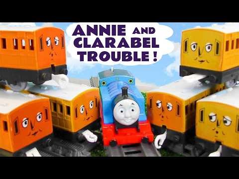 Thomas the train has Trouble with 6 Annie and Clarabels