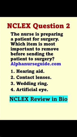 NCLEX Questions and Answers: Remove Item Before Surgery | NCLEX Review