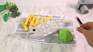 208K views · 902 reactions | Fish & Chips Created in Paper Art (by...