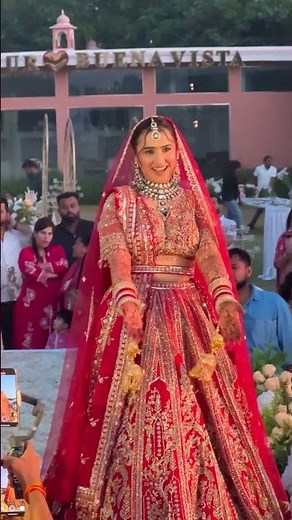 Bride’s EPIC Entry with the CUTEST Sign! 😭❤️ Indian Wedding Bride Entry Reveal #bride #brideandgroom