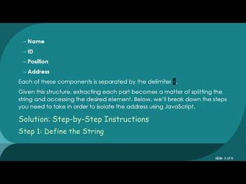 How to Extract the Address from a Special String in JavaScript