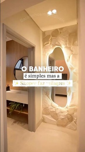 Seu banheiro simples com cara de rica! #banheiro #lustre #decoração #decoraçãobarata