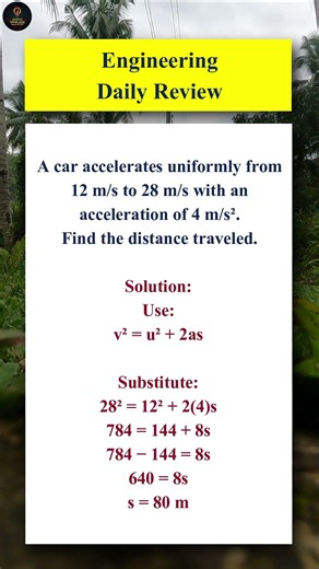 Dynamics Problem | Distance from Velocity Equation #shorts