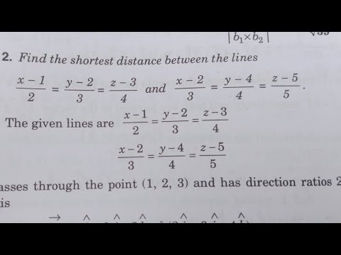 Class 12th mathematics Shortest Distance Ch-3D