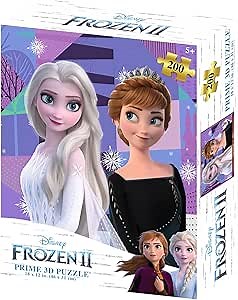 Prime 3D | Disney | Frozen | 200 Piece 3D Jigsaw Puzzle for Adults & Kids | Finished Size 18" x 12" | Challenging & Fun for Adults, Kids & Families | Immersive 3D Lenticular Effect