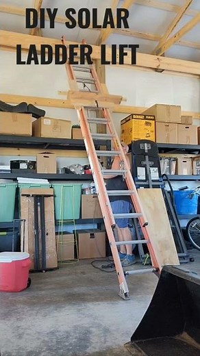Made my own Solar Panel Ladder Lift! #shorts