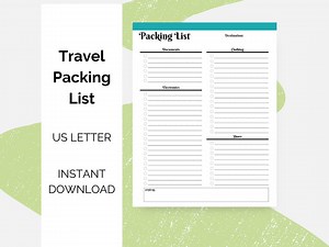 Travel Packing List PDF | Packing Checklist Printable | Family, Kids, Pet & Carry-on | Minimalist Vacation Checklist | Instant Download - Etsy Australia