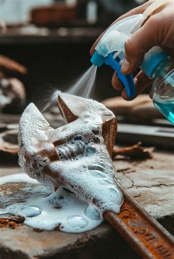 Extreme Rusted Adjustable Wrench Restoration 🔥 Satisfying Blue Foam Cleaning in 4K Macro