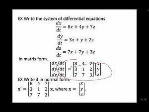 Linear Systems of Differential Equations in Normal Form