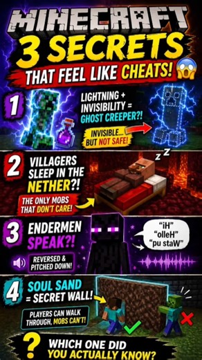 99% of Players Ignore These 3 Minecraft Secrets… Don’t Be One #shorts #minecraft