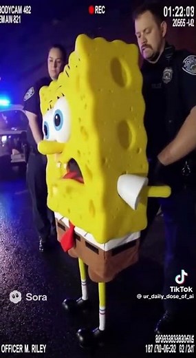 SpongeBob got caught blowing bubbles