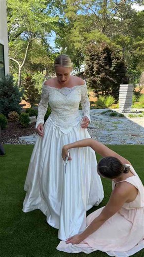 Bride Transforms Grandmas Wedding Dress