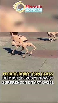 🎥Robot dogs with faces of Musk, Bezos and Picasso surprise at Art Basel