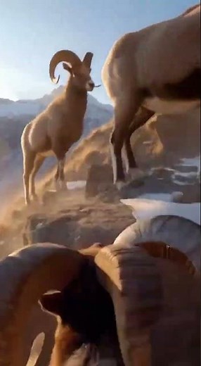 Journey to the Mysterious Peaks with a Mountain Ram #4kwildlife #mountainlife