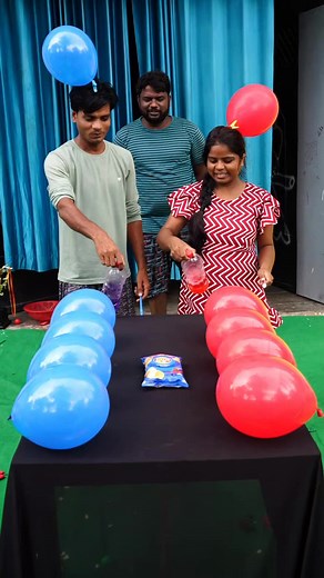 1.8M views · 3.6K reactions | Brother and sister Flip The Bottle and Balloon Bursting Challenge #reels #game #challenge | Vk challange Vlog | Facebook