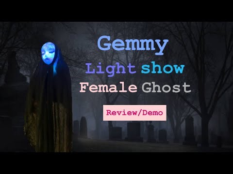 Gemmy light show female ghost review/demo￼