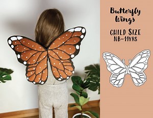 Butterfly Fairy Wings PDF Sewing Pattern, Quilted, Wire Free, Kids Costume, Monarch - Etsy Australia