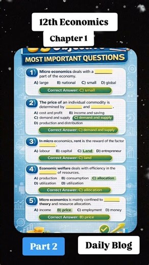 HSC economics Imp objective questions Part 2