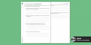 Calculating Speed Worksheet