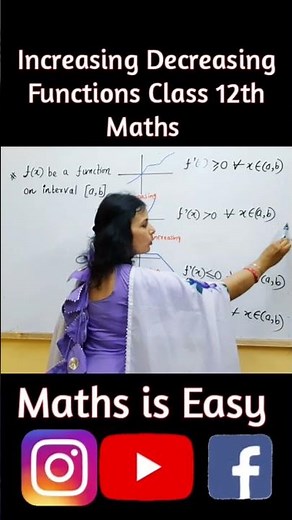 Increasing Decreasing Functions Class 12 Maths | Applications of Derivatives #shorts #short #class12