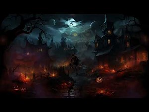 Halloween Ambience Soooky Pumpkin Headed Man & Creepy Skull Cloud | Horror Screensaver