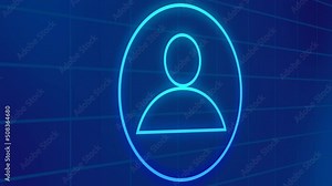 Digital technology background. Human profile, display picture, or profile picture animation in 4K 60fps high resolution. Trendy technology background.