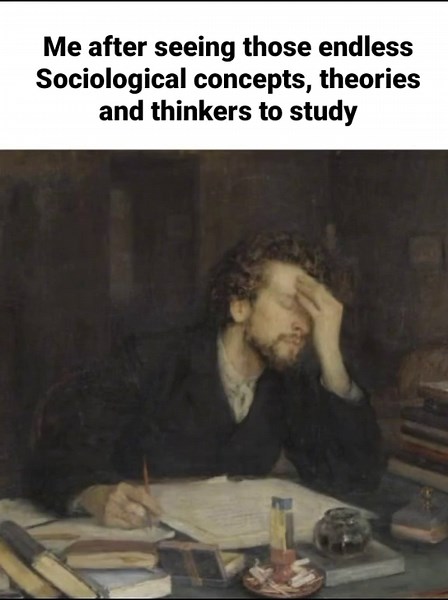 The Desi Sociologist on Instagram: "If I get admitted to mental asylum, you'll know the reason. It's this vast syllabus. How did they manage to develop such vast number of concepts and theories?? What you think, I guess those who appeared for NET exam yesterday, can relate better. It's the honest reaction of theirs after seeing the paper, am I right??? The video is credited to their respective owners. [Sociology, Sociology Memes, The Desi Sociologist, NET Sociology, Sociological concepts, Theori