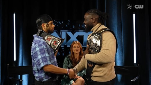 3.6K views · 125 reactions | Can't wait for this match. ‍ Oba Femi and Leon Slater sat down with Kelly Kincaid to discuss their NXT Championship Match at New Year’s Evil…  | WWE NXT Show | Facebook