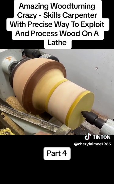 Woodturning Skills: Master Carpenter Demonstrates Precise Techniques on Lathe