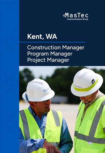 🚨 Hiring in Kent, WA 🚨 Lead the way. Build your future. Grow with MasTec. #WeAreMasTec #work #construction #manager #project