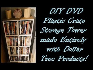 Dollar Tree DIY | Storage Tower | made with Plastic Crates | DVD Organization