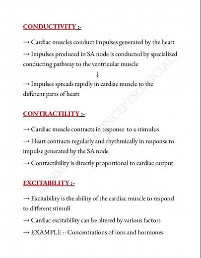 Properties of cardiac muscle🗒️ #physiology ‪@medicalconcepts28‬