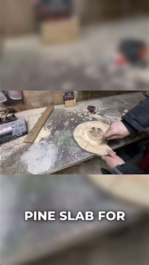 Finishing Touches: Wood Slab on Concrete Base!