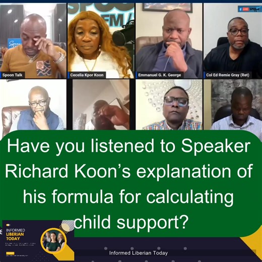 Have you listened to Speaker Richard Koon’s explanation of his formula for calculating child support? There have been public conversations and allegations circulating, and many Liberians are asking important questions about fairness, transparency, and accountability—especially when public officials are involved. This is not about rumor or politics; it’s about understanding: What exactly is the formula being proposed or discussed? How does it align with Liberian law and the best interest of child