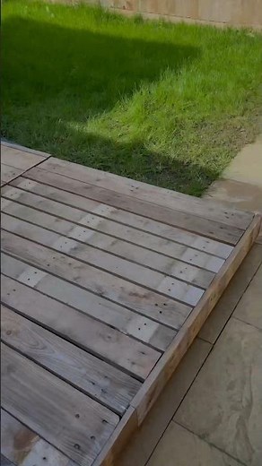 Making a DECKING Using 100% Pallets | Small Garden Makeover #shorts