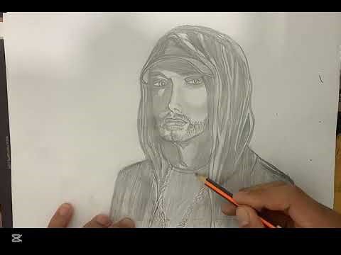 How to draw Eminem #eminem تدريب برصاص رسم إمنيم #artvideo 