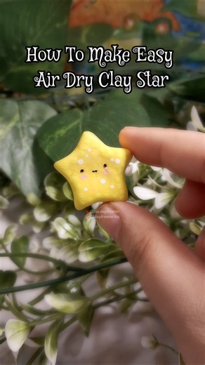 Make Air Dry Clay Star Without Any Sculpting Tools #claycharm #diy #airdryclay