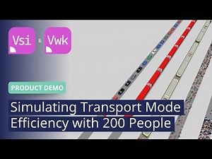 Simulating Transport Mode Efficiency with 200 People | PTV Vissim & Viswalk | Product Demo