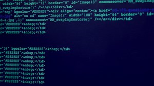 HTML scrolling on a blue screen - Free Stock Video