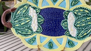 Vintage Majolica Platter | Large Serving Tray 17.5" | Vegetable Motif | Mid Century Pottery | Colorful Ceramic | Farmhouse Kitchen Decor - Etsy