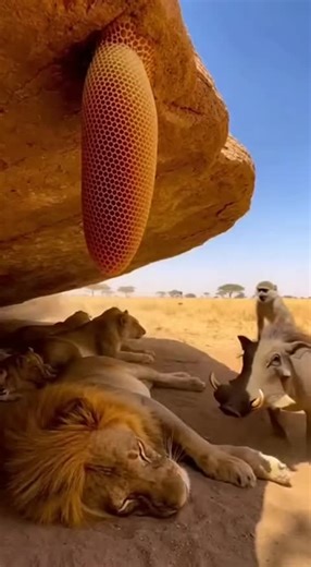 #funny #lion #warthong #monkey