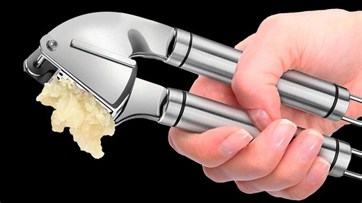 Watch ORBLUE Garlic Press Stainless Steel Premium Grade Garlic Mincer, Crusher & Peeler Silver on Amazon Live