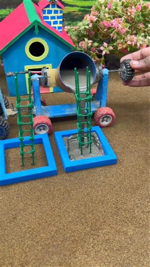 😱 Real Working Mini Tractor Making Cement Pillar | Amazing DIY Construction Machine 🚜 #shorts