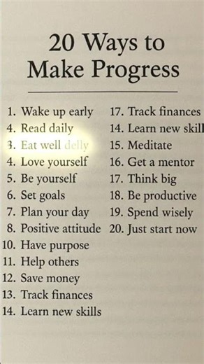 20 ways make progress! #trending #progress