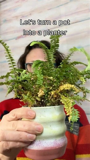 Making a planter from a pot #ceramic #pottery #shorts