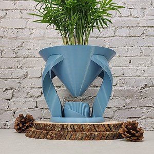 Halo Funnel Planter With Drip Cup: Modern Reversible Plant Decor - Etsy