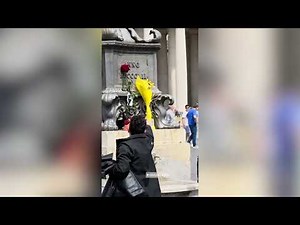 Bell Rings, Man Kneels in Prayer, Following Death of Pope Francis