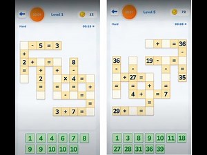 Math Crossword Number puzzle - Expert - Level 1 To Level 5